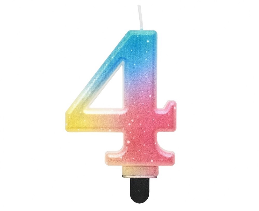 BIRTHDAY CANDLES NUMBERS 4 PASTEL OMBRE GOB/C GODAN